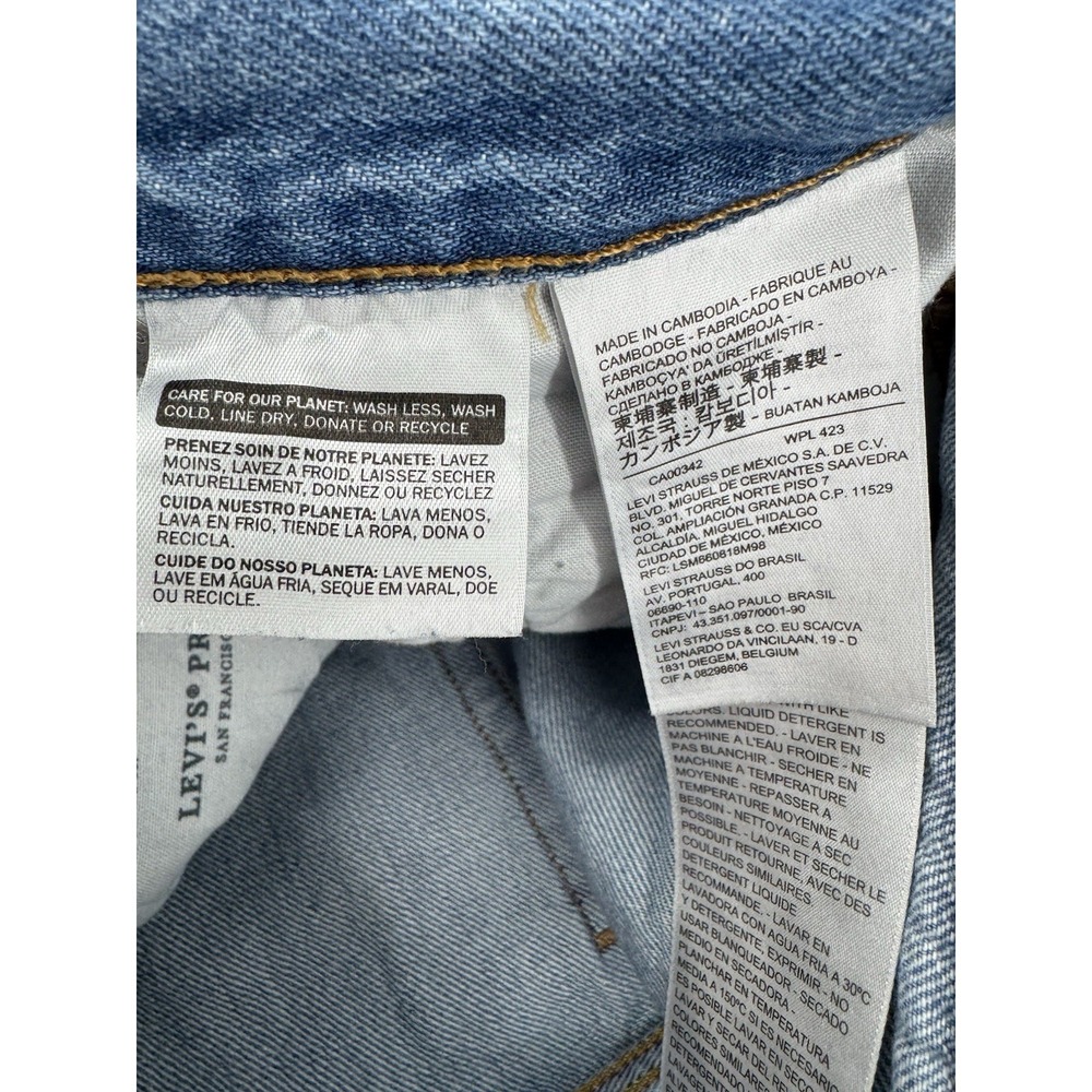 Levi's 501 Women's High Rise Cut Off Blue Denim Shorts Button Fly Size 29W - Picture 7 of 12